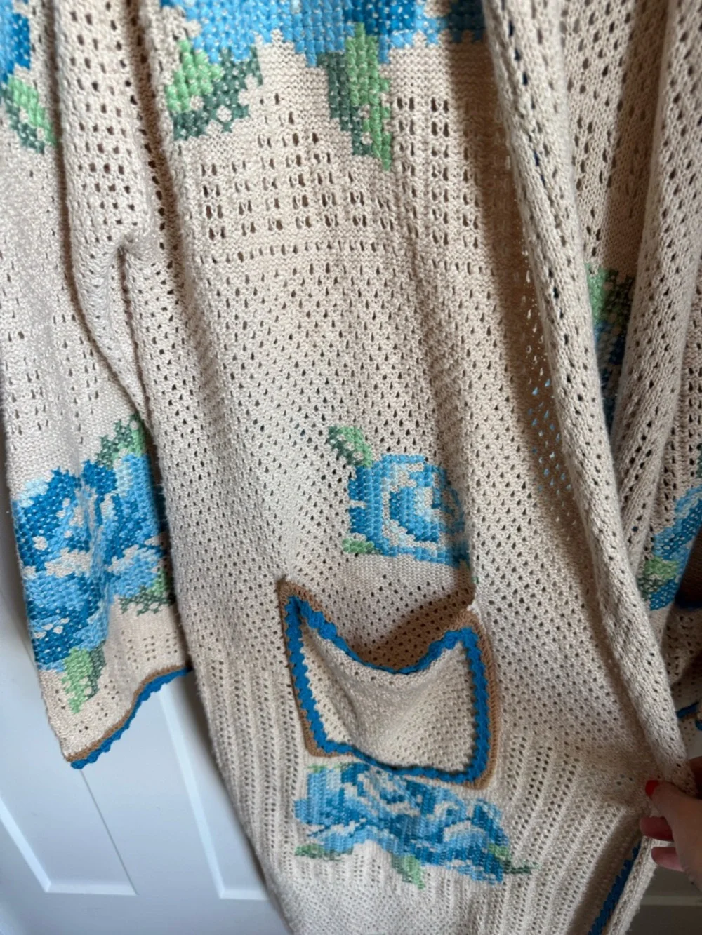 NWT Spell Coastal Granny Maxi Cardigan with pockets  size L. - Picture 5 of 7